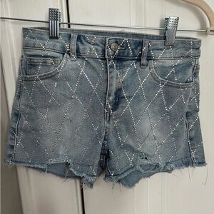 Girls tractr shorts- light denim with diamonds - size 12